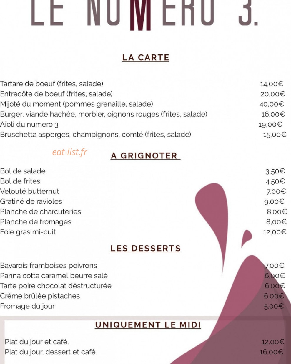 Le Numéro 3 — carte page 1