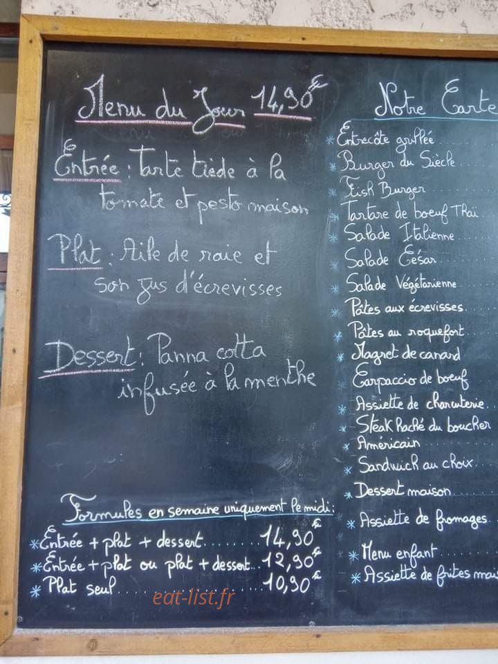 Cafe du Siècle — carte page 1