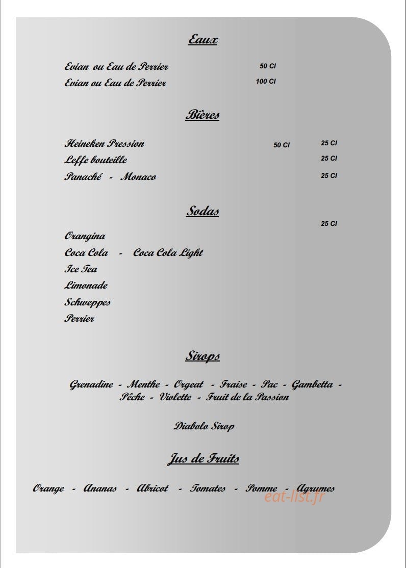 La pizzeria — carte page 8
