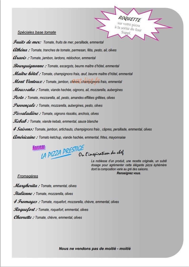 La pizzeria — carte page 5
