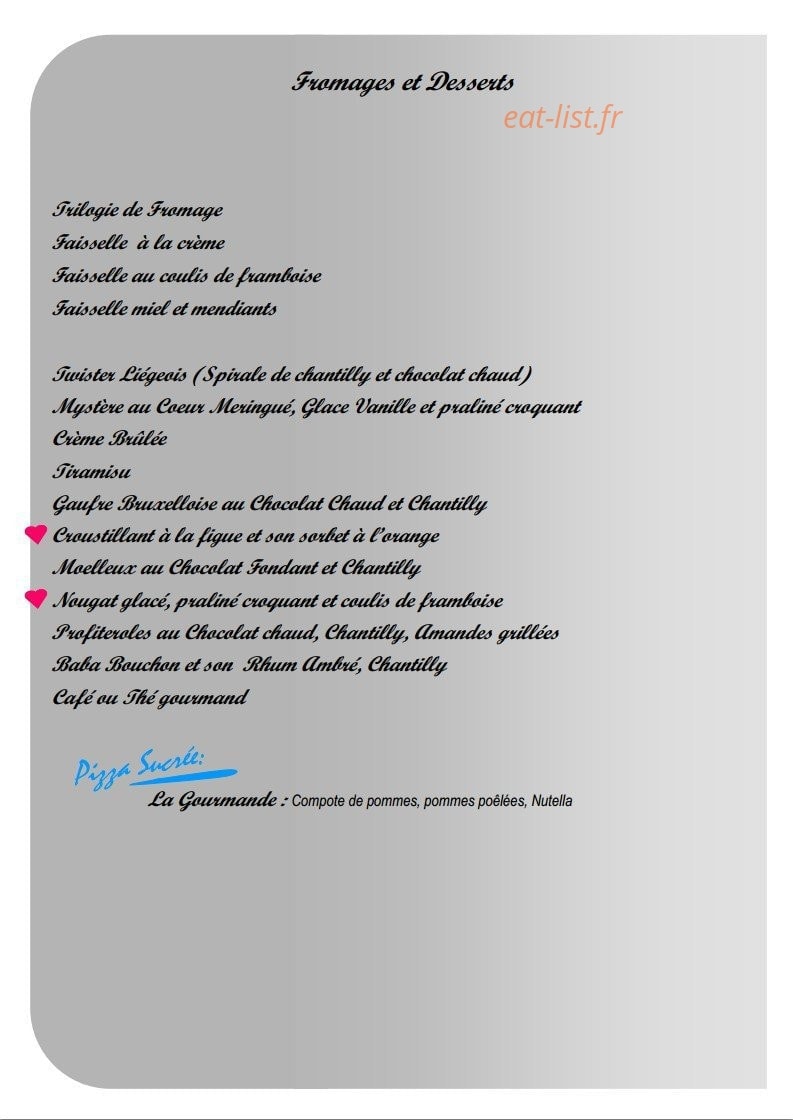 La pizzeria — carte page 6