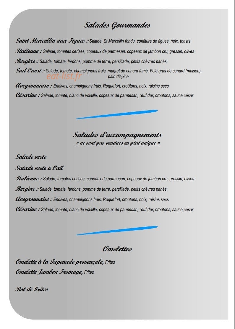 La pizzeria — carte page 2
