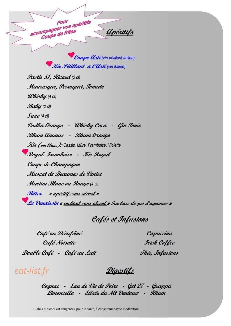 La pizzeria — carte page 9