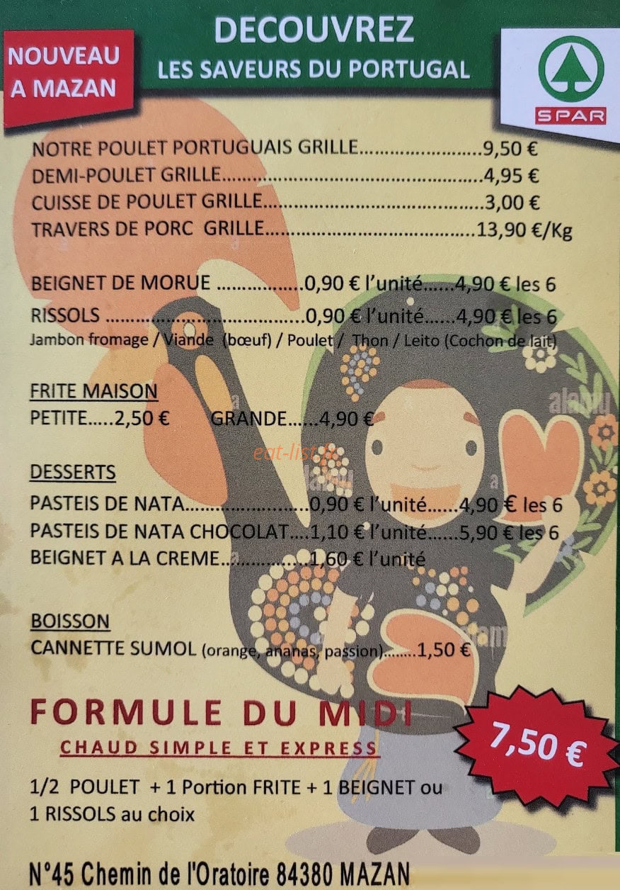 O' Bom Gosto — carte page 1