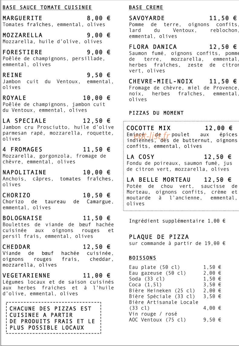 Terra pizza — carte page 2