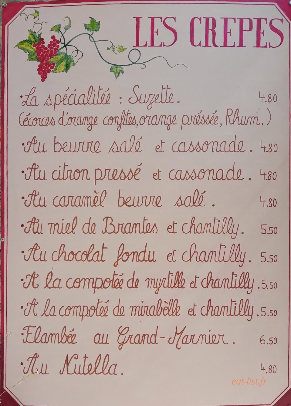 Café Suzette — carte page 1