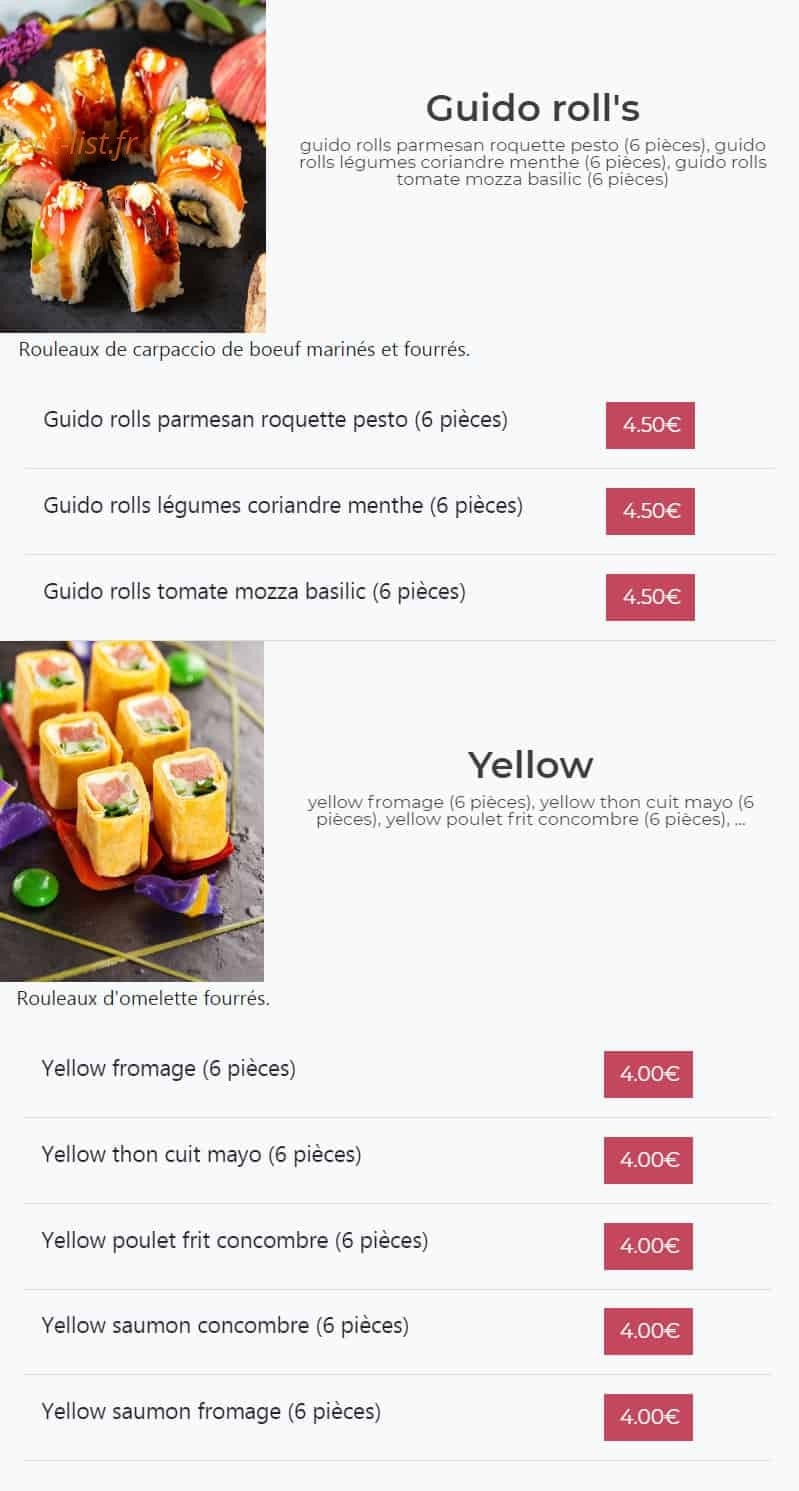 Kimy Sushi — carte page 20
