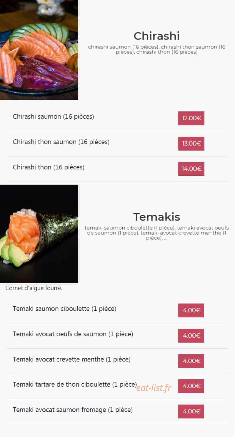 Kimy Sushi — carte page 15