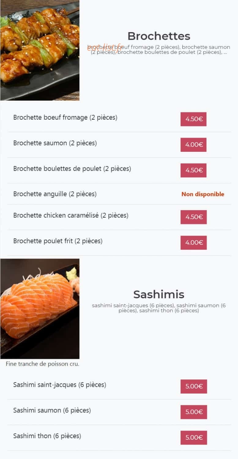 Kimy Sushi — carte page 17