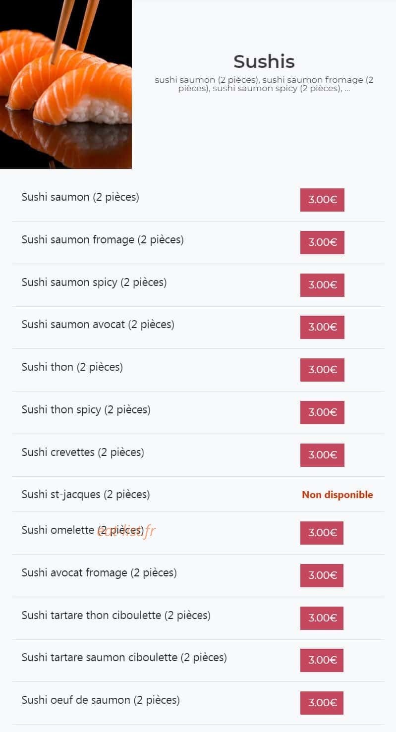 Kimy Sushi — carte page 19