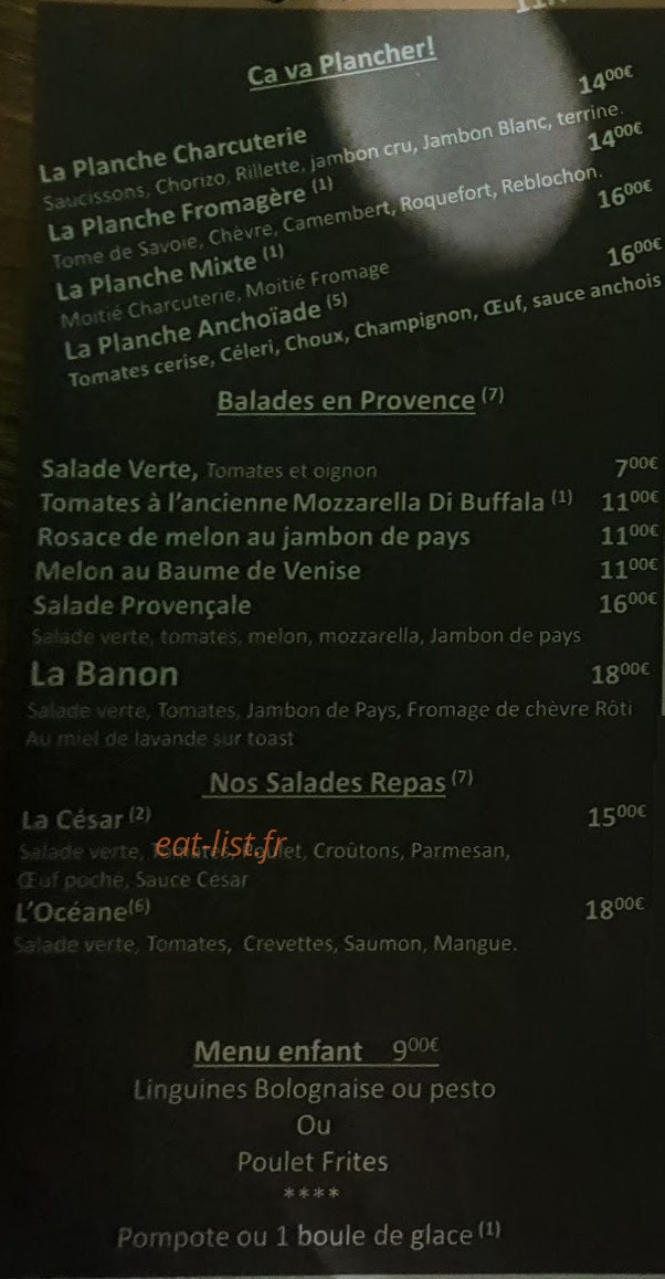 Le Café Grégoire — carte page 1