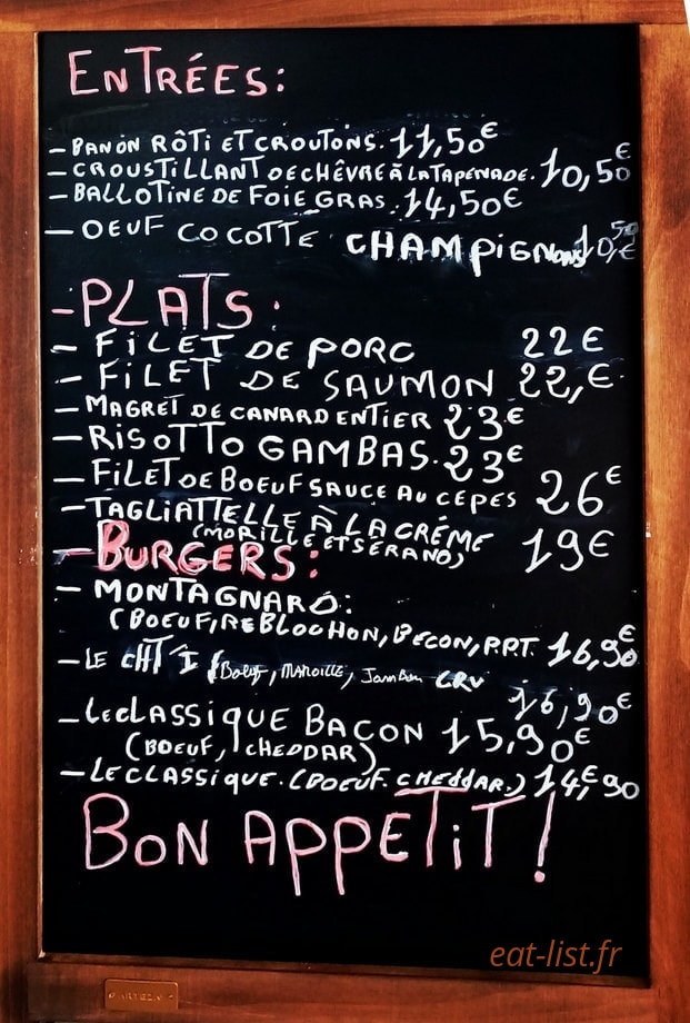 Le Chalet Des Saveurs — carte page 1