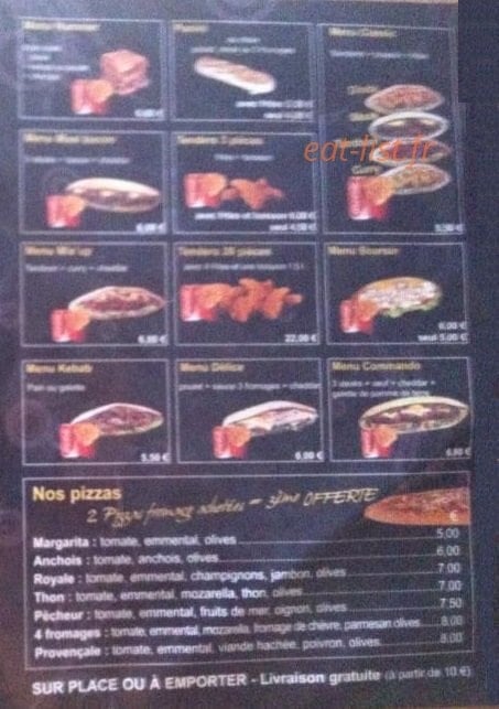 Pizz' Burger — carte page 2