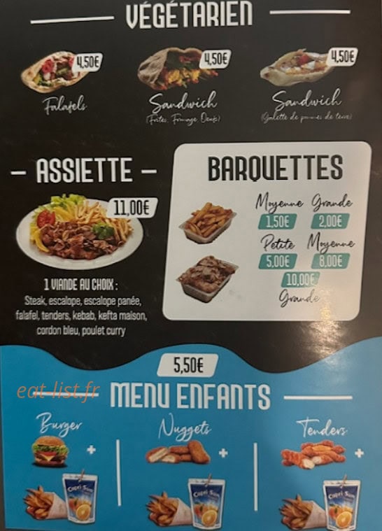 Snack Food House — carte page 1