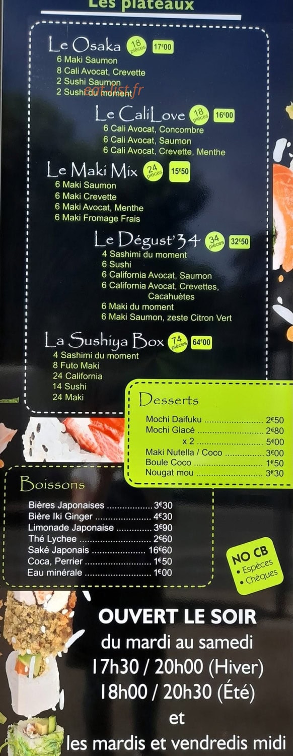 Sushi Ya — carte page 2