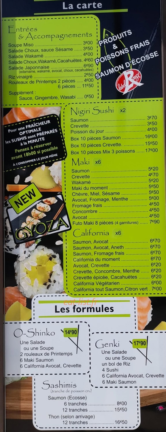 Sushi Ya — carte page 1