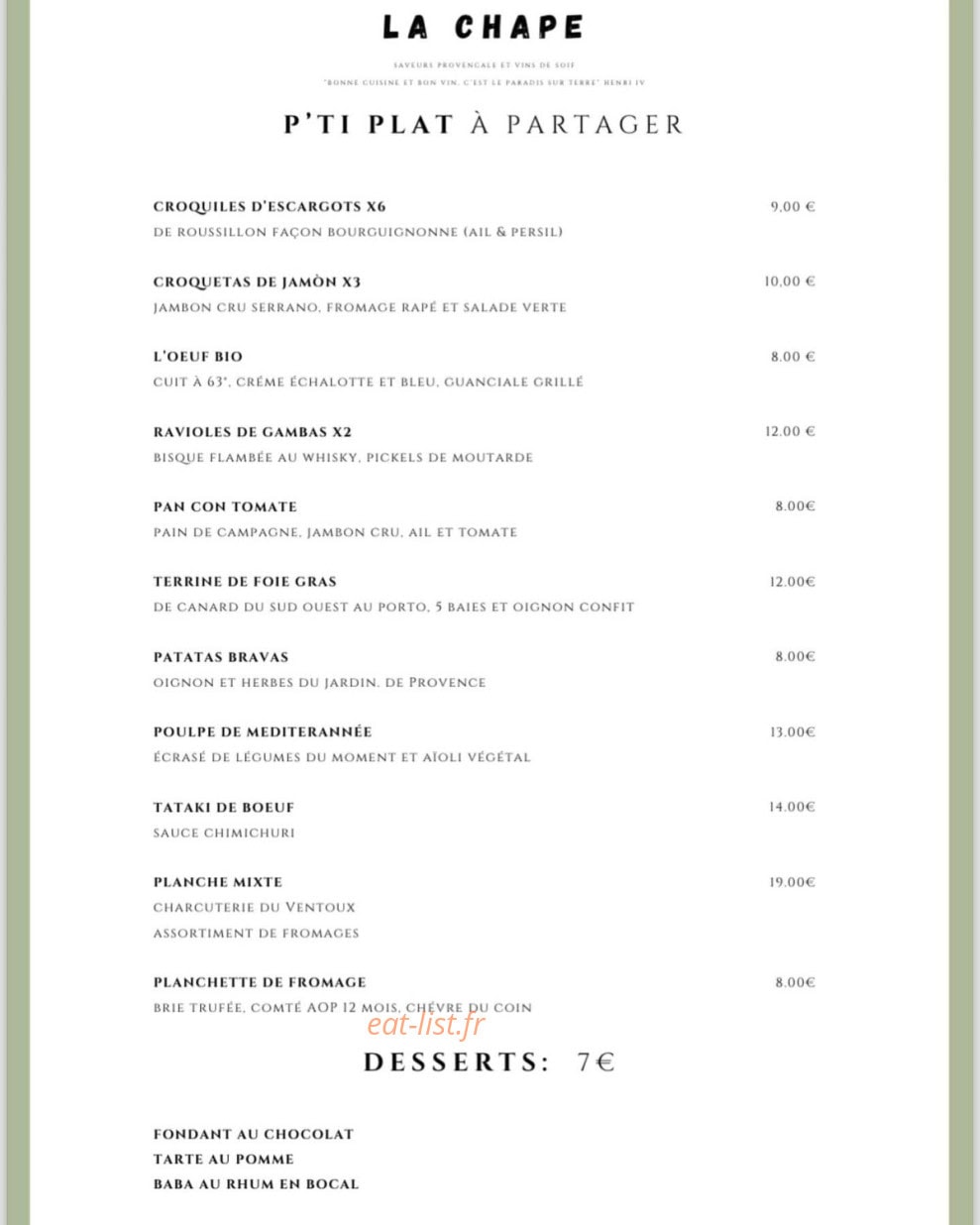 La chape — carte page 1