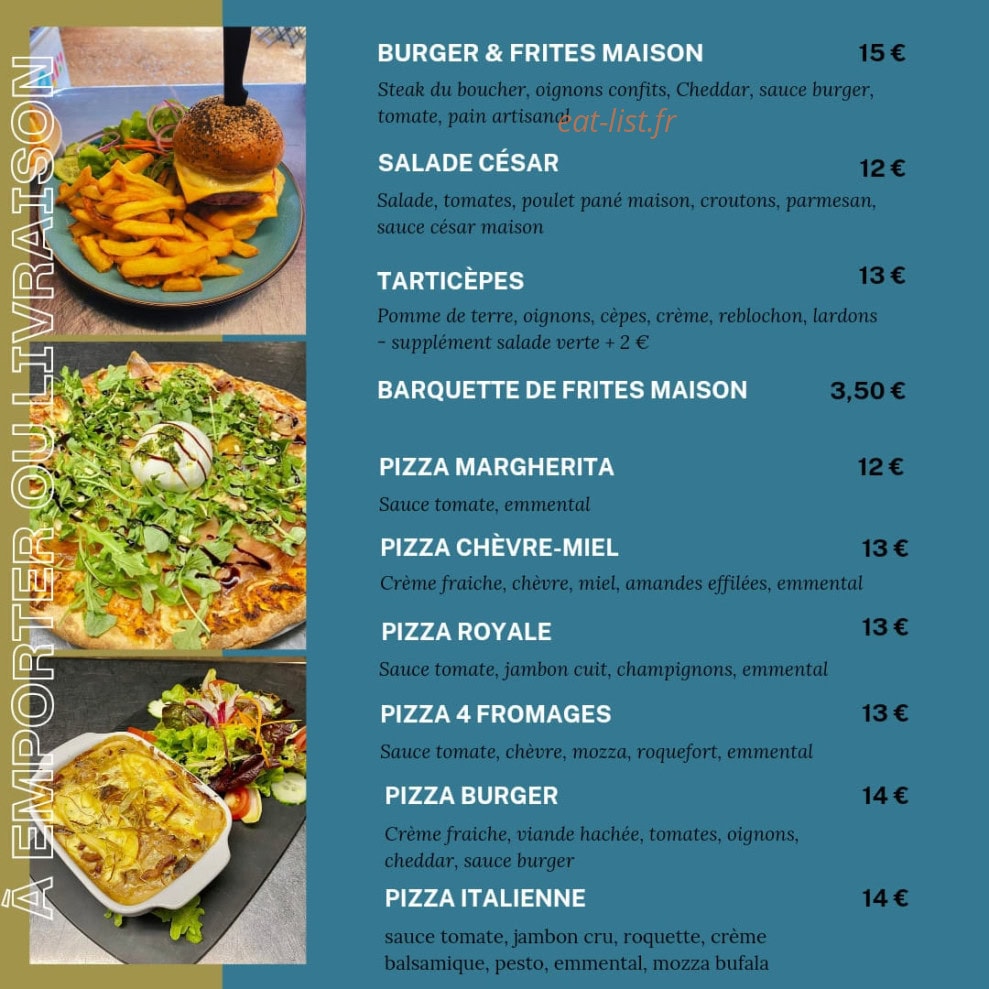 Carte et menu de La truite de Carlet à Saignon — Les burgers, pizzas, ...