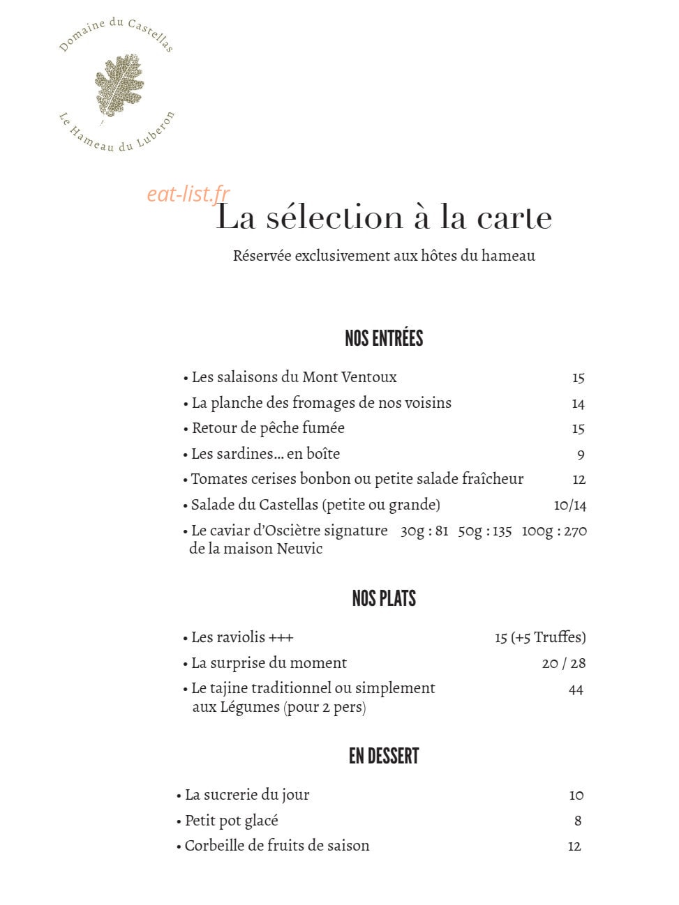 La Table 1720 — carte page 1