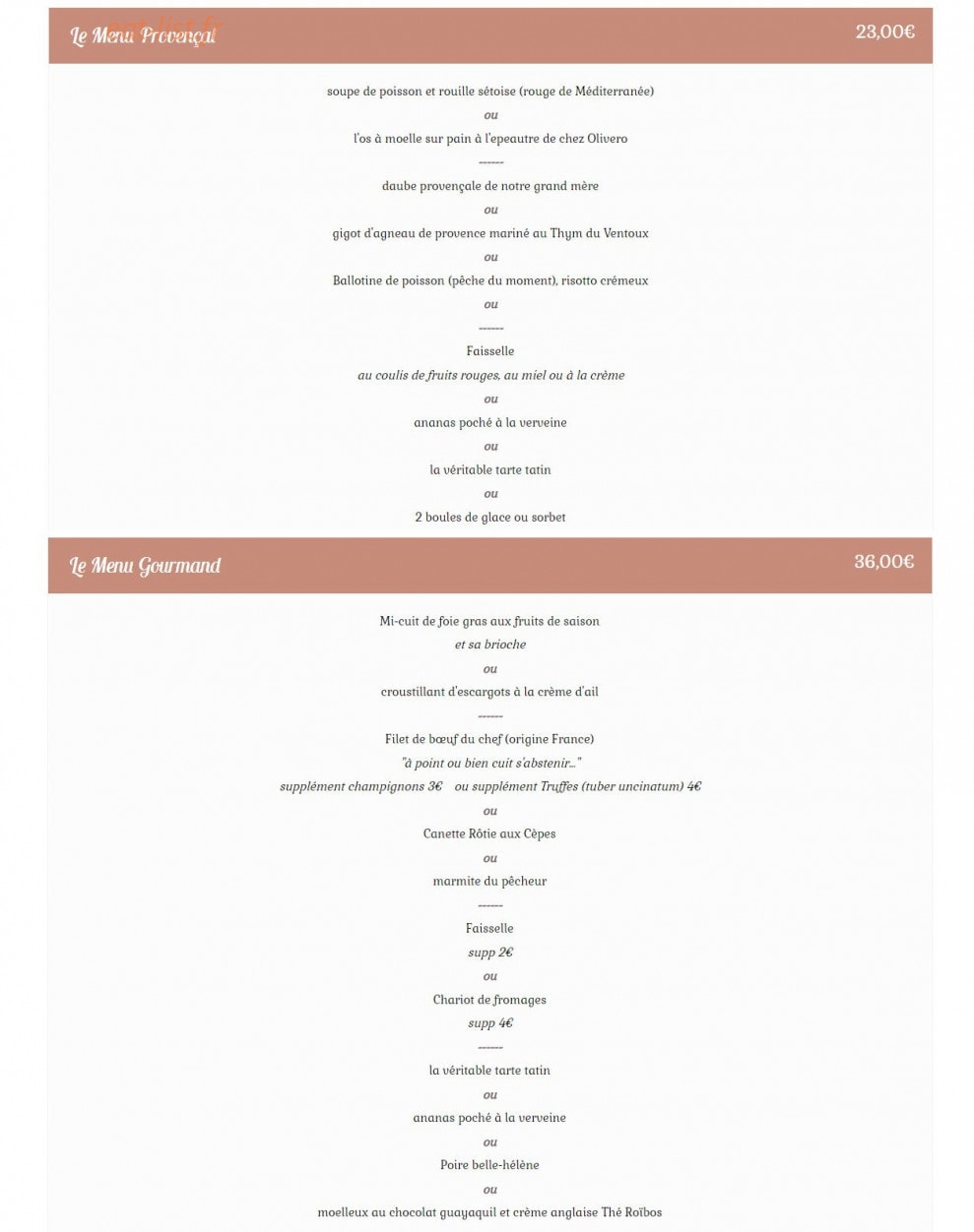 L'escapade — carte page 2