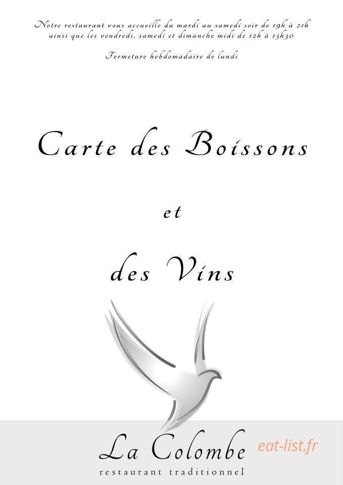 La Colombe — carte page 7