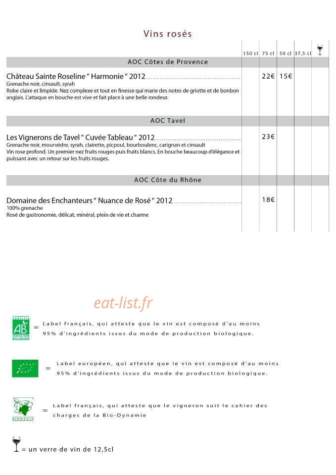 La Colombe — carte page 11
