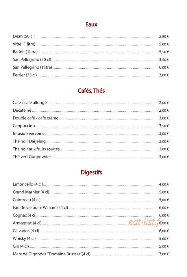 La Colombe — carte page 9