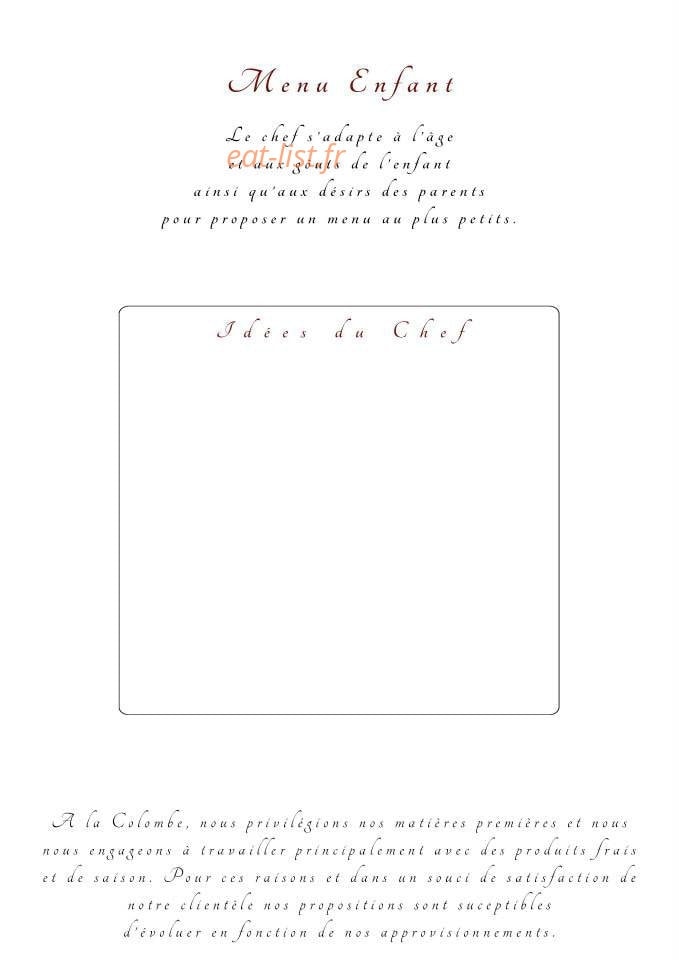 La Colombe — carte page 2