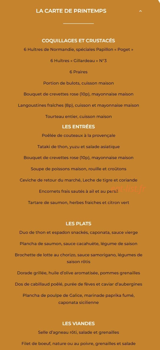 Le Bistrot du Large — carte page 3