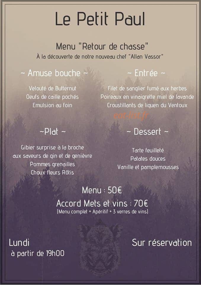 Le Petit Paul — carte page 1