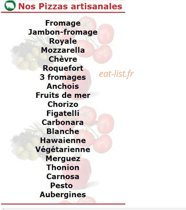 Pizza paradiso — carte page 1