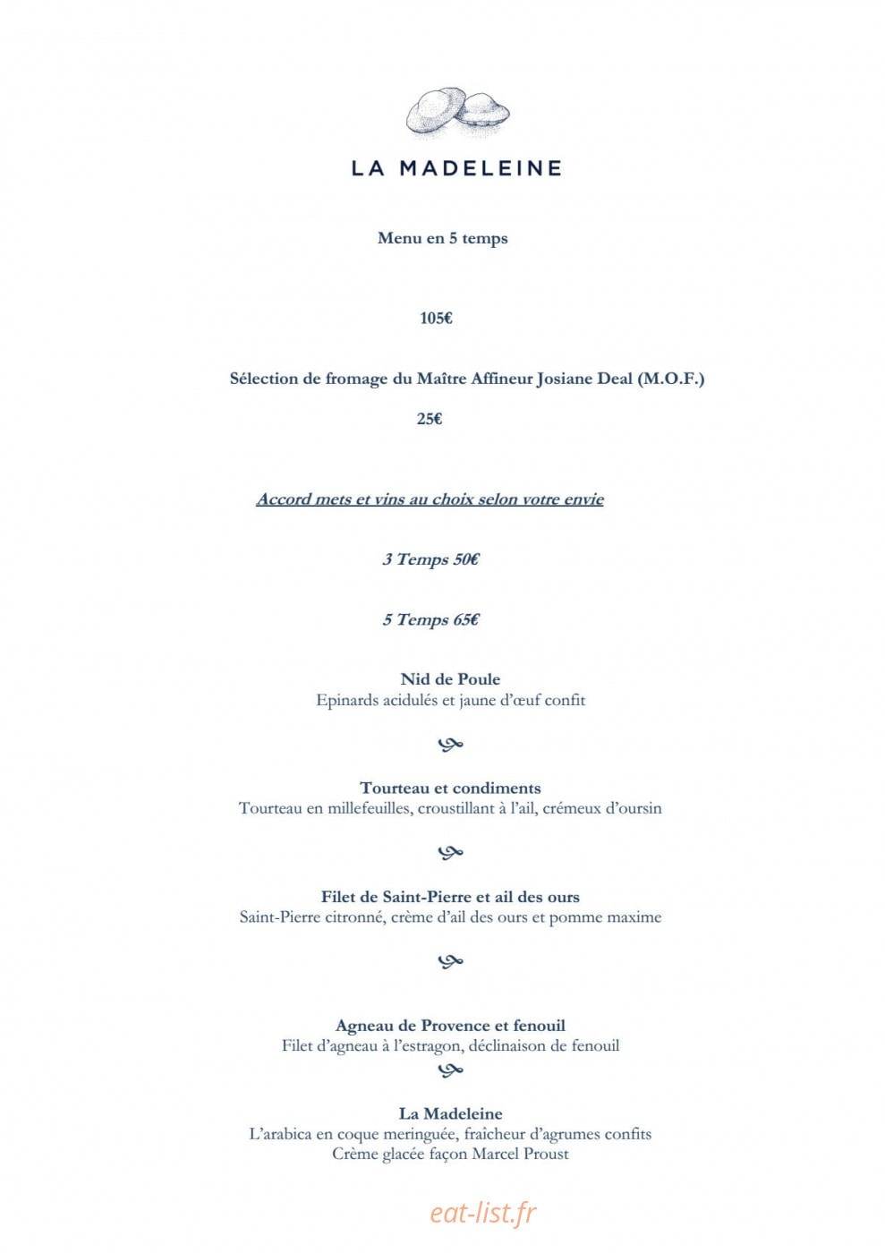 La Madeleine — carte page 1