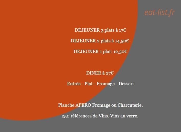 Au Comptoir — carte page 1