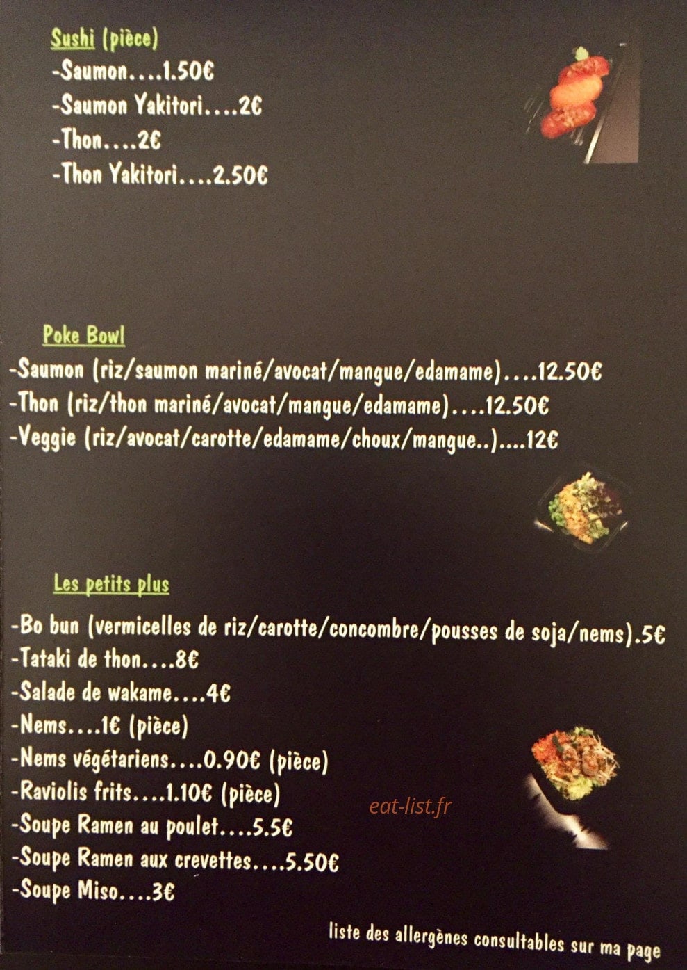 La casa sushi — carte page 3