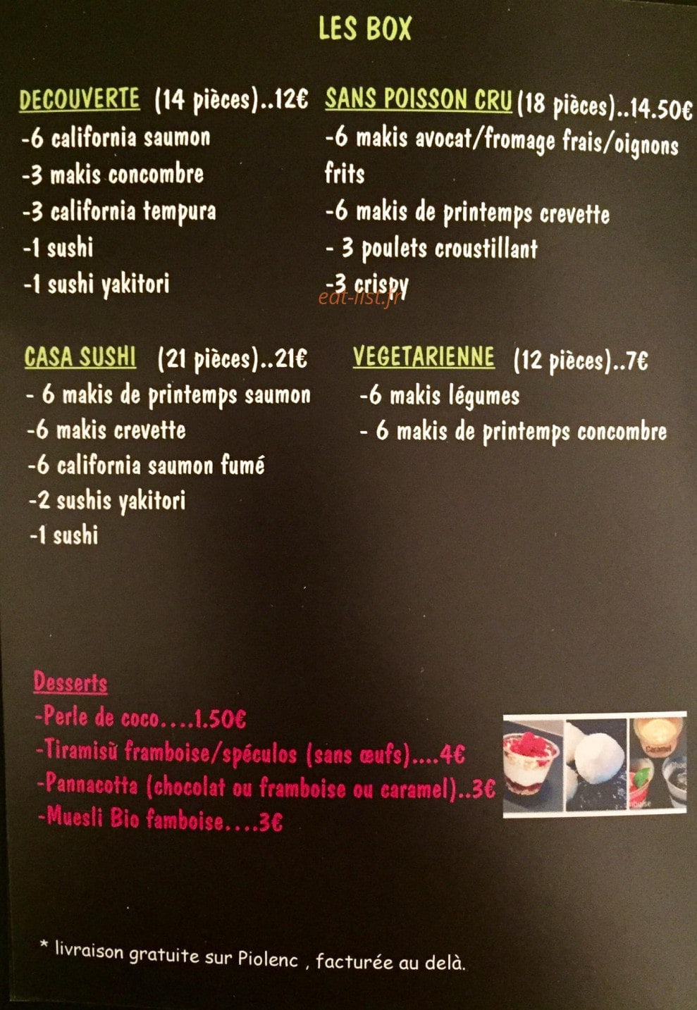 La casa sushi — carte page 2