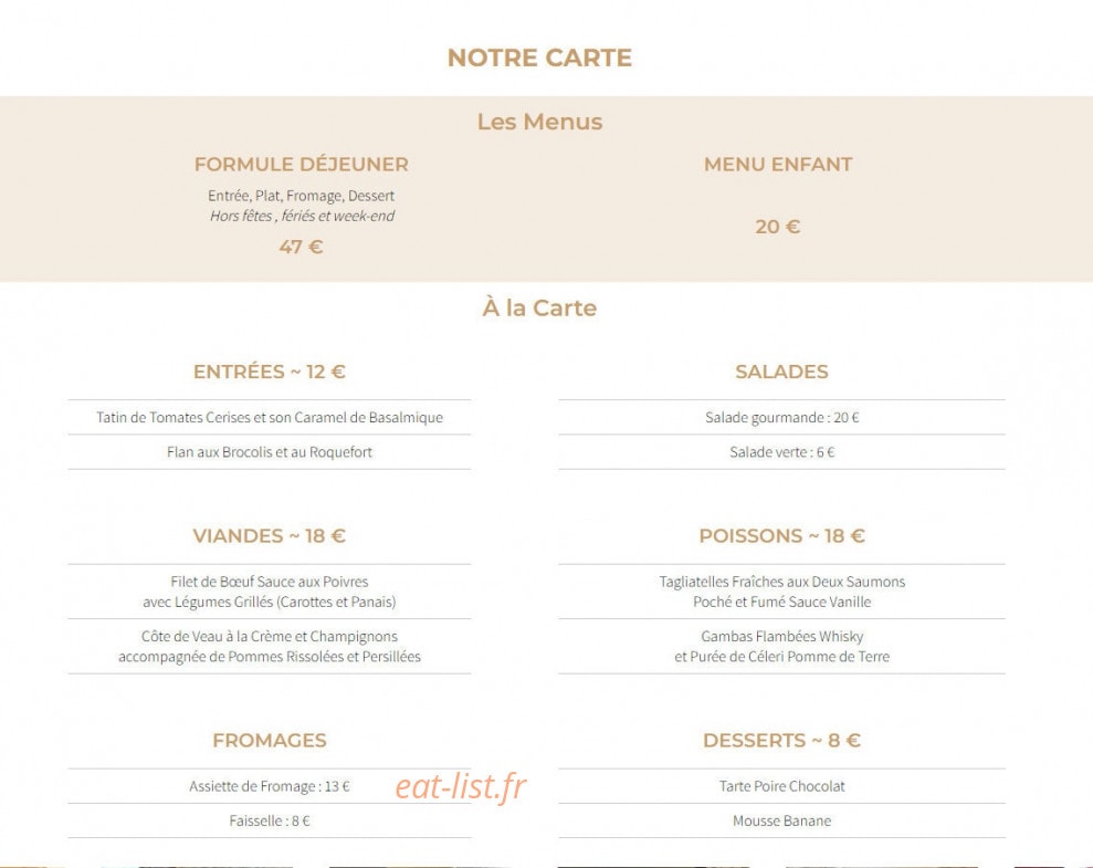 La Mandarine — carte page 1