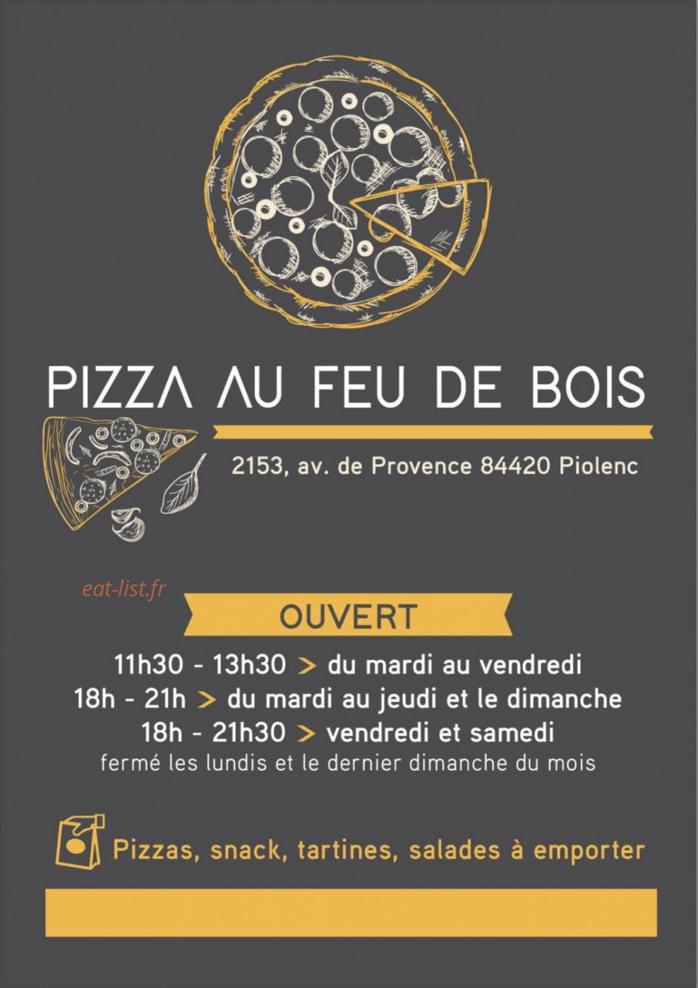 Pizza au feu de bois — carte page 1
