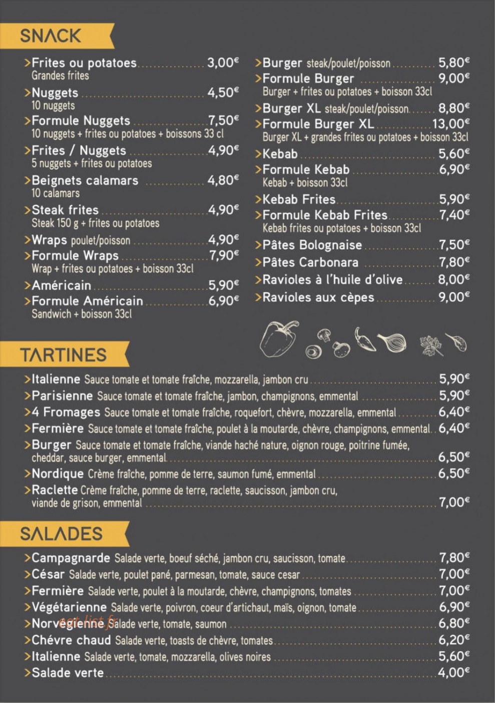 Pizza au feu de bois — carte page 3