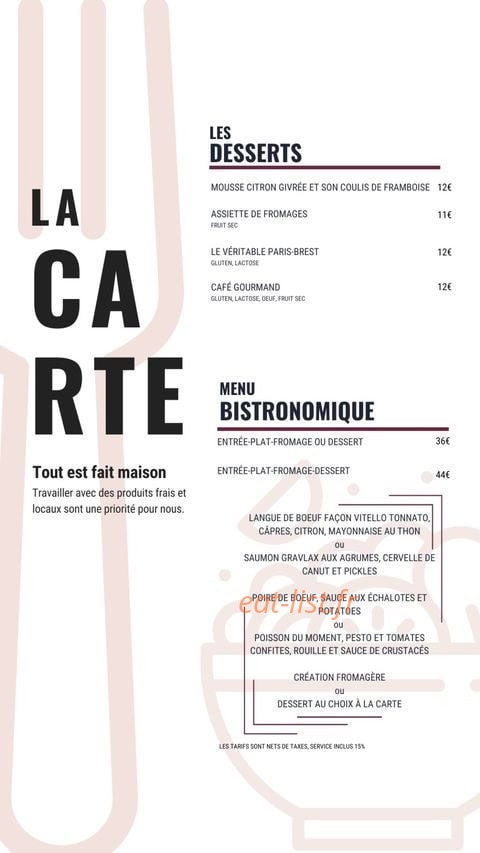 Bistrot Demols — carte page 2