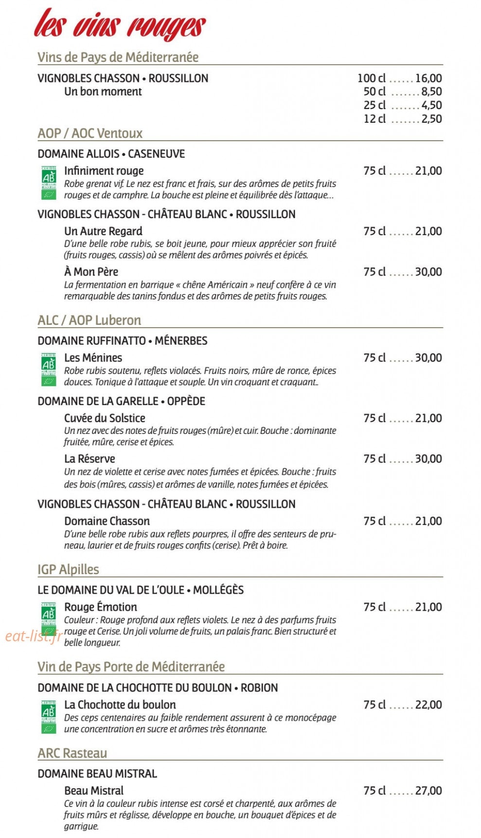Au boeuf qui fume — carte page 2