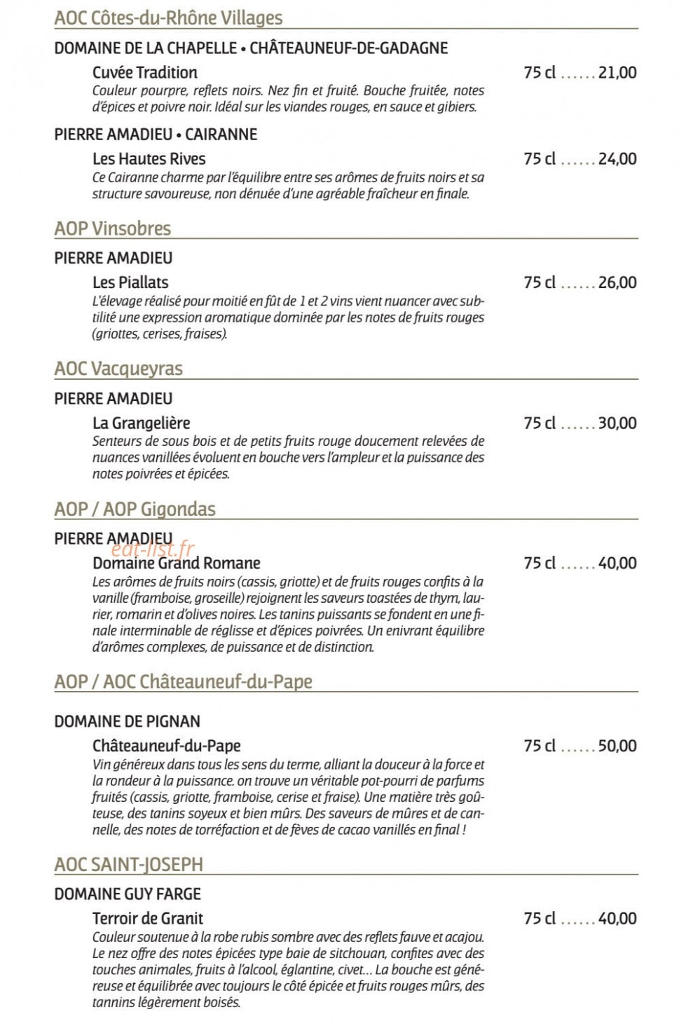 Au boeuf qui fume — carte page 3