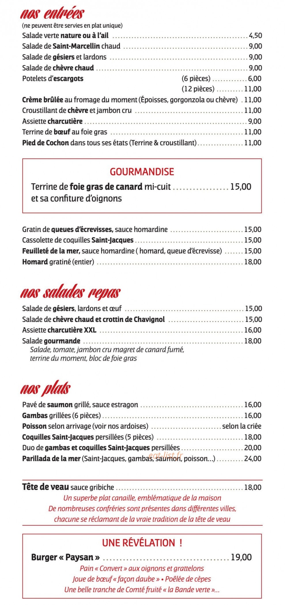Au boeuf qui fume — carte page 6