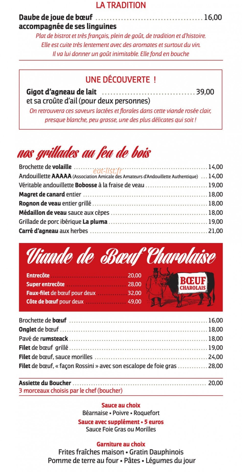Au boeuf qui fume — carte page 7