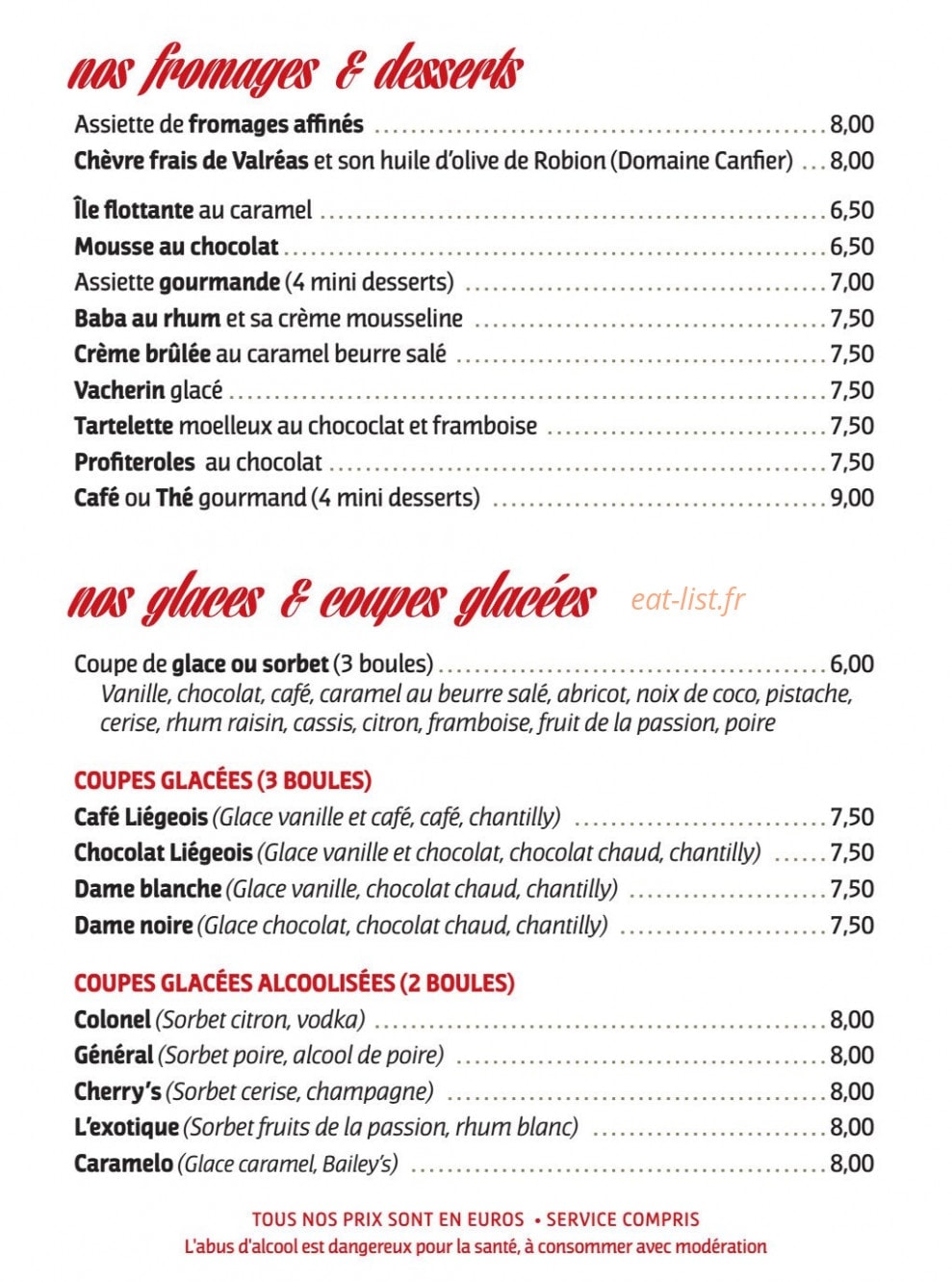 Au boeuf qui fume — carte page 8