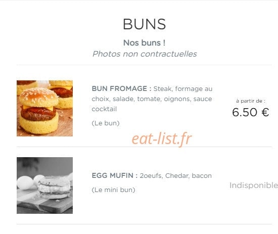 Burger&Buns — carte page 3