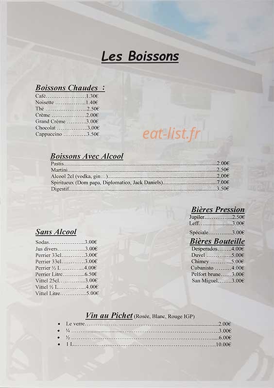 Le Café de la Poste — carte page 4