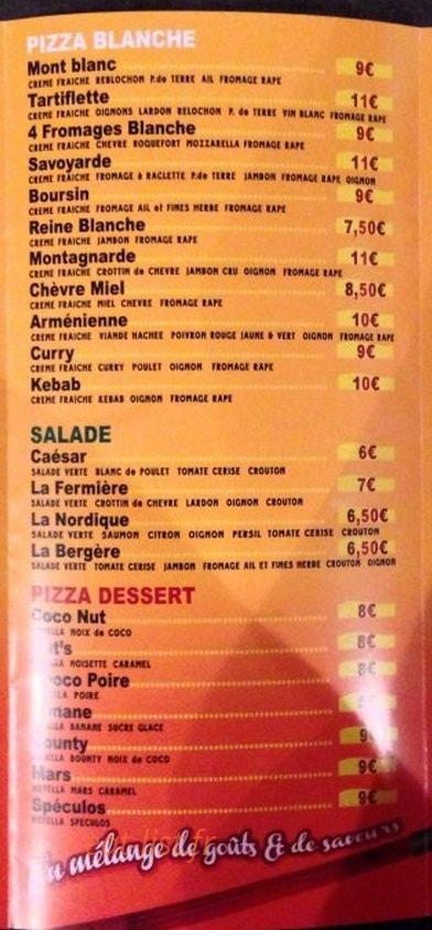 Sunset Pizza — carte page 2