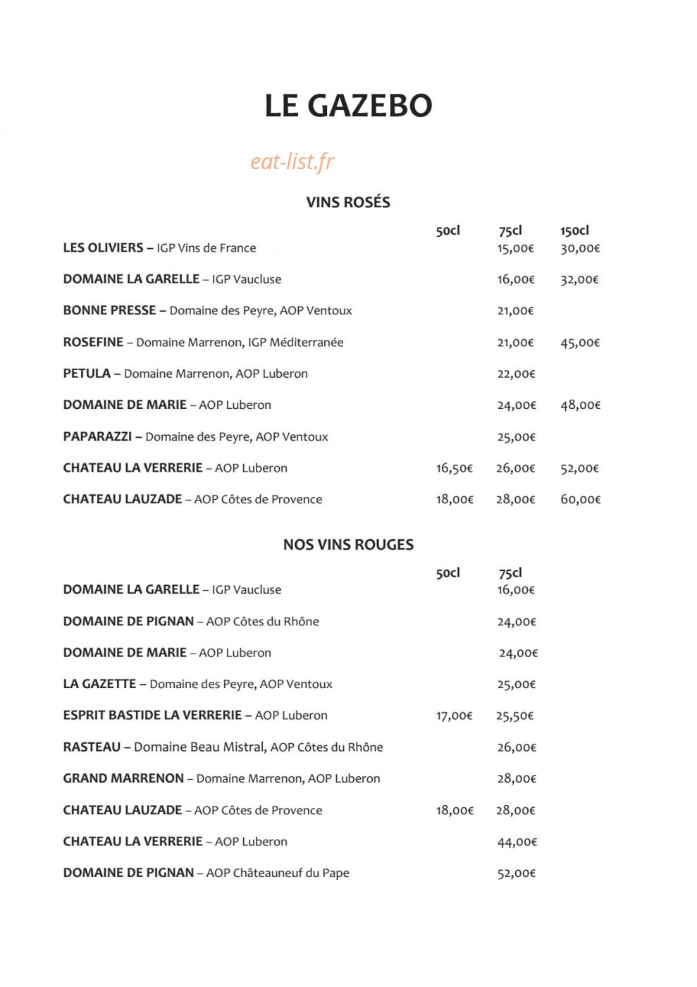 Le Gazebo — carte page 8