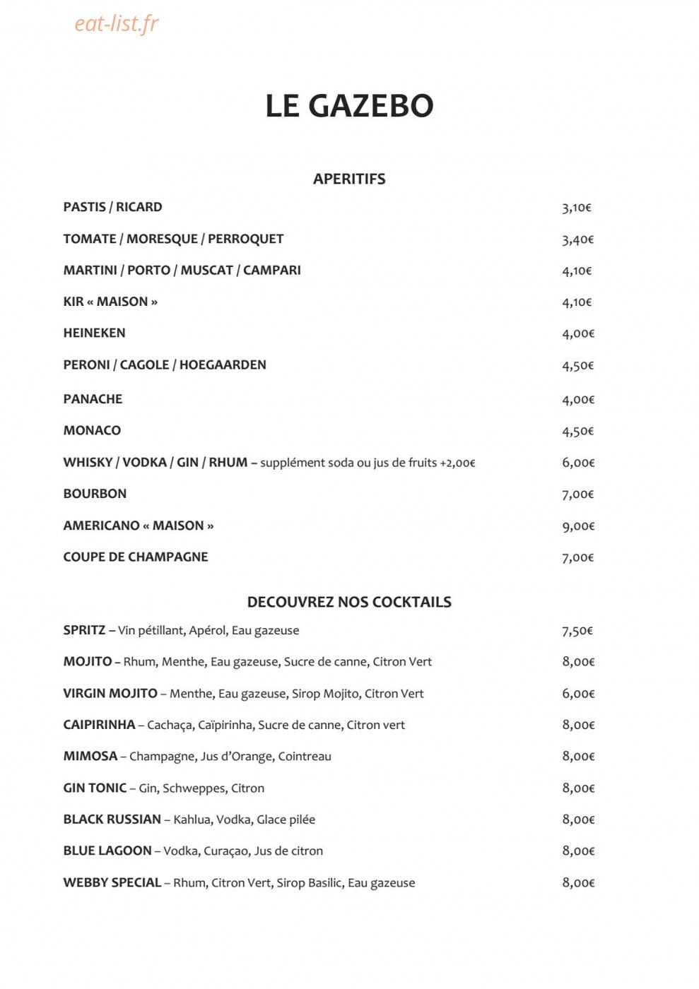 Le Gazebo — carte page 6