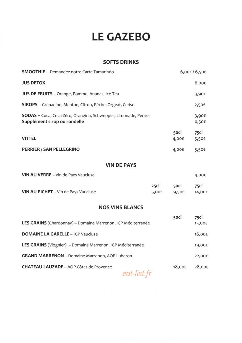 Le Gazebo — carte page 7